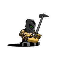 Taipu swinging a pickaxe into the ground